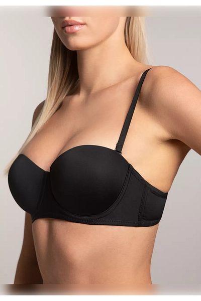 MİSTİRİK Model Lenola Sutien Căptușit fără Bretele / Sutien Suport fără Bretele Culoare Neagră
