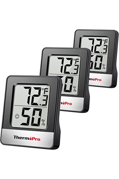 ThermoPro TP49B Mini Iç Mekan Dijital Sıcaklık ve Nem Ölçer Termometre 3 Adet