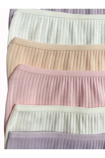 FORMO Set of 6 Girls' Cotton Mixed Color Ribbed Quality Soft Boxers