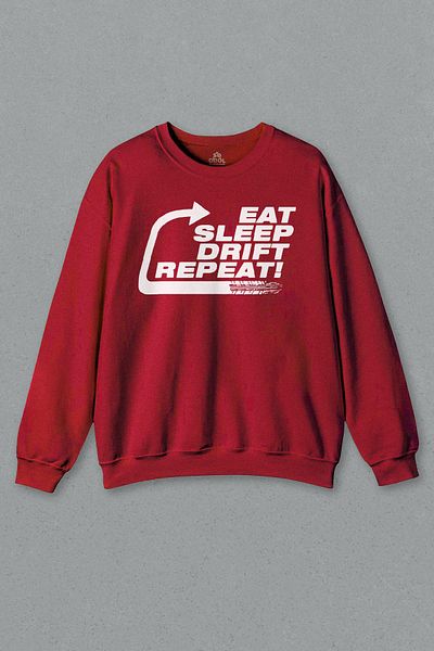 so cool Мъжки червен суитшърт Eat Sleep Drift Repeat Race Sport Motospor Забавен принтиран суитшърт
