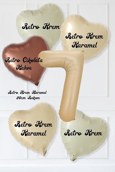BALON DİYARI Heart and Age Number Balloon Birthday Balloon Set for 7 Years Old