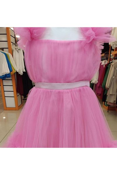 Yonca Çocuk Βραδινό φόρεμα για κορίτσια MİARAS Kids 5013 με βολάν στους ώμους