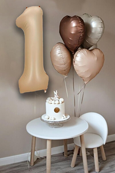 BALON DİYARI 1 Yaş Için Kalpli Ve Yaş Rakam Balon Yaş Günü Balon Seti