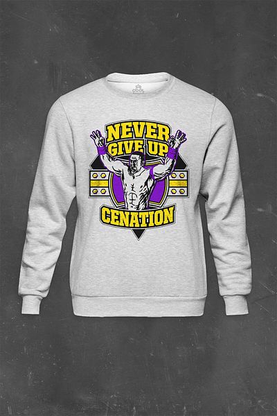 so cool Γκρι φούτερ John Cena You Never Give Me Up Cenation Ποτέ μην εγκαταλείπετε εμπριμέ Unisex φούτερ