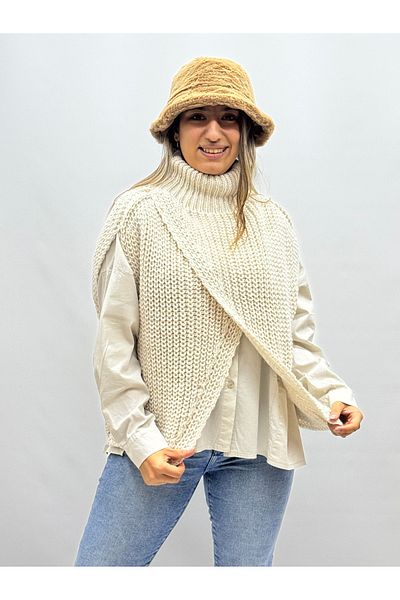 İTALYAN BUTİK Italian Front Cross over Collar Jumper