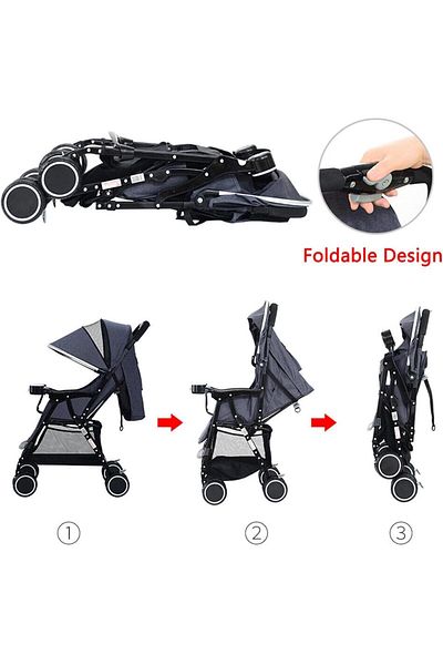 Generic Maas Lightweight and Comfortable Stroller with Multi-Mode Folding Canopy