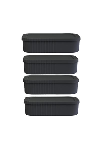 Dükkanönü 4Pcs Multi-Purpose Mini Box with Lid Kitchen Bathroom Makeup Storage Box Mini Box 3 Liters