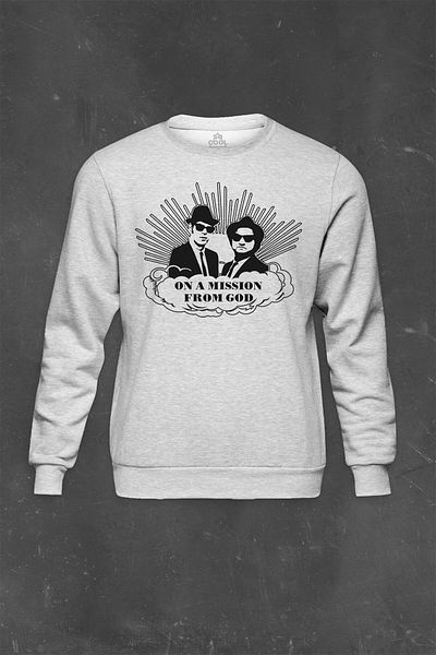 so cool Γκρι φούτερ Jazz Brothers The Blues Brother με στάμπα Unisex Φούτερ