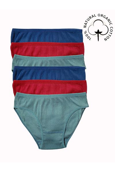 FORMO Pachet de 6 chiloți elastici pentru bikini, 100% bumbac, pentru femei