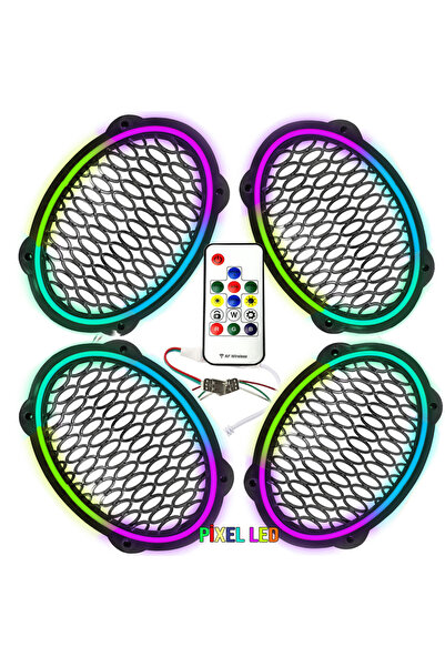 Poke Pixel Ledli Oval Hoparlör Midrange Kapak 4 Adet Pk-5653