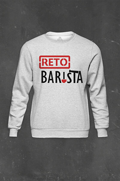 so cool Світшот Gri з принтом Reto Barista Coffee Kahve Espresso, унісекс
