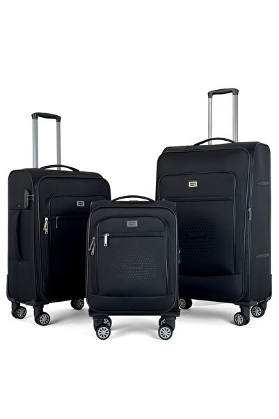Reymond Luggage Kumaş Yüzeyli Oasis Serisi Seyahat Valizi, 3'lü Set - Siyah