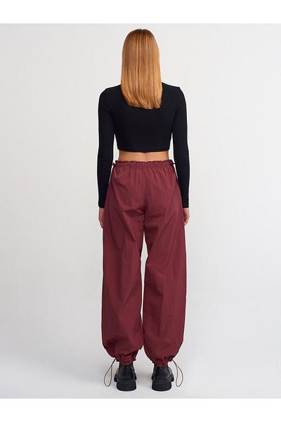 Dilvin 70392 Parachute Trousers-Burgundy