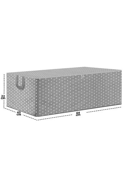 Serstil 6 Pieces - Gray Spotted Large Size Base Base and Sofa Bed Type Storage 65 x 45 x 22 cm