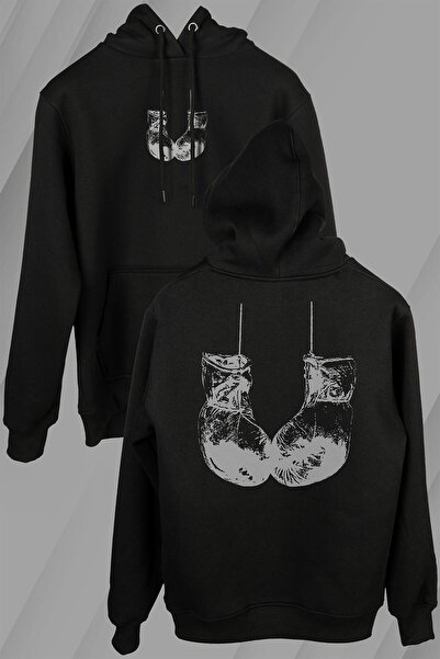 Kendim Seçtim Muhammed Ali Clay Boks Eldiveni Impossible Is Ön Ve Arka Baskılı Sweatshirt Unisex Kapüşonlu Hoodie