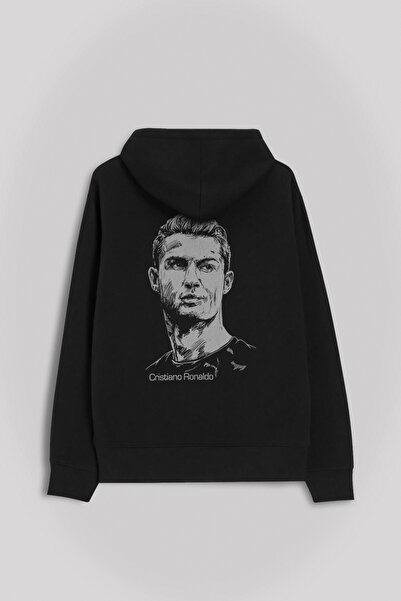 Kendim Seçtim Hanorac cu glugă unisex Cristiano Ronaldo Silhouette Manchester...