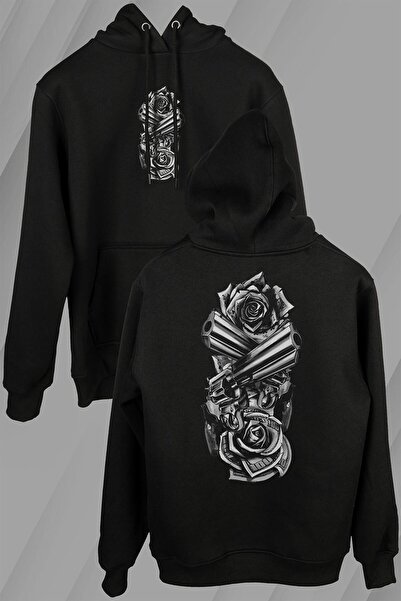 Kendim Seçtim Smith Wesson Revolver Gungs Unisex bela majica - Pistol Rose Št...