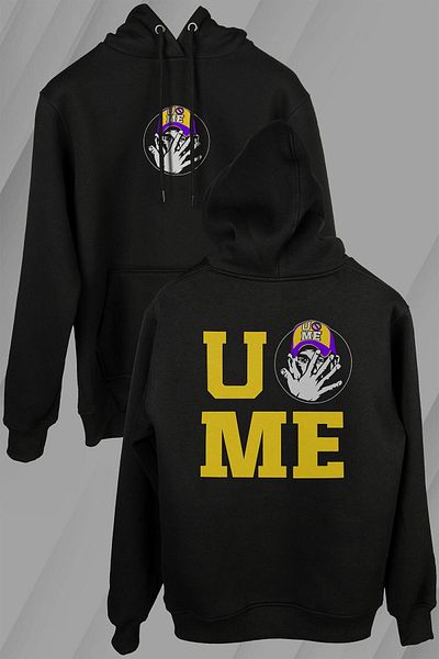 Kendim Seçtim John Cena "You Me Never Give Up" Cenation Unisex φούτερ με κουκούλα - εμπρός και πίσω με στάμπα