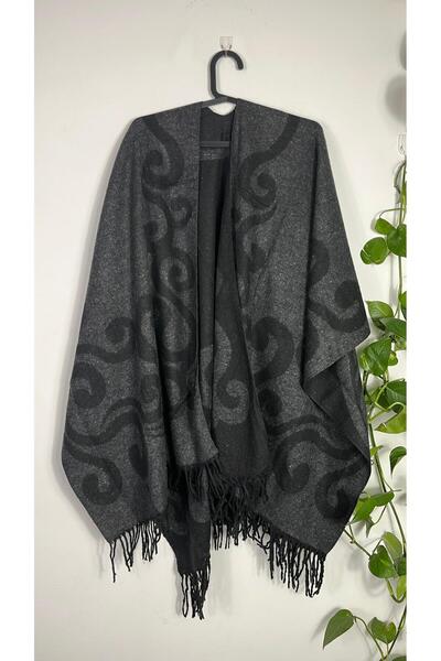 Sobe Hediyelik شال كتف بونشو شتوي مزدوج الجوانب للسيدات