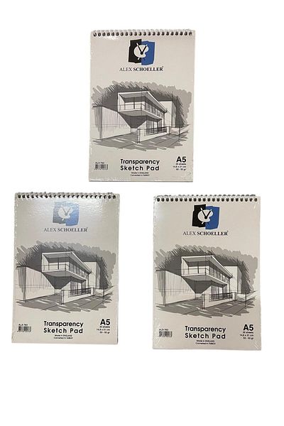 Schoellershammer A5 50/55 Gr Spiral Sketch Block - 30 Pieces (3 Pieces)