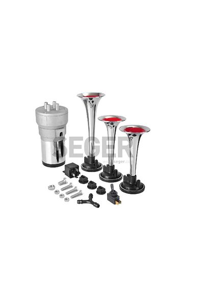 Seger 12v 21a Triple Horn Compressor Chrome Spout Seger 82kh1200003b