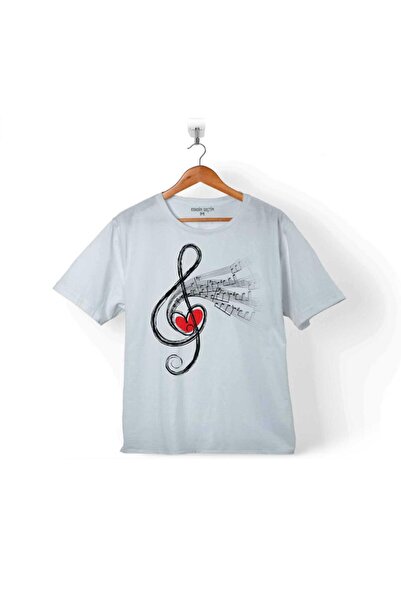 Boys White Note Left Key Music T-Shirt