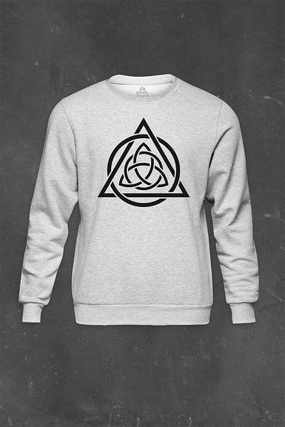so cool Сив суитшърт Triquetra Triangle Life Death Restart Logo Printed Unisex Sweat Psw01g-1689