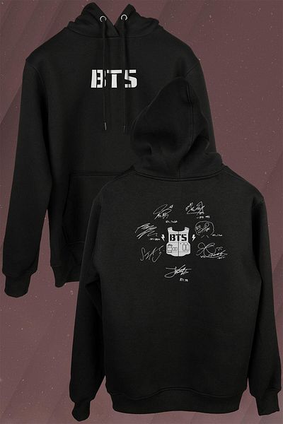 Kendim Seçtim Bts Bangtan Boys Signature Signs Signature Front And Back Printed Sweatshirt Unisex Hooded Hoodie