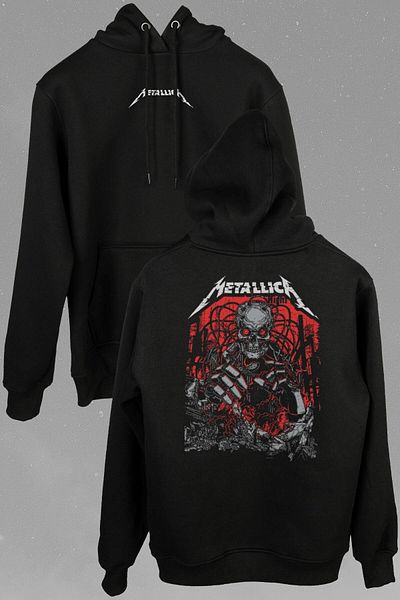 Kendim Seçtim Metallica Rock Red Metal Music Patruzeci de James Lars Hanorac imprimat față și spate Hanorac cu glugă unisex