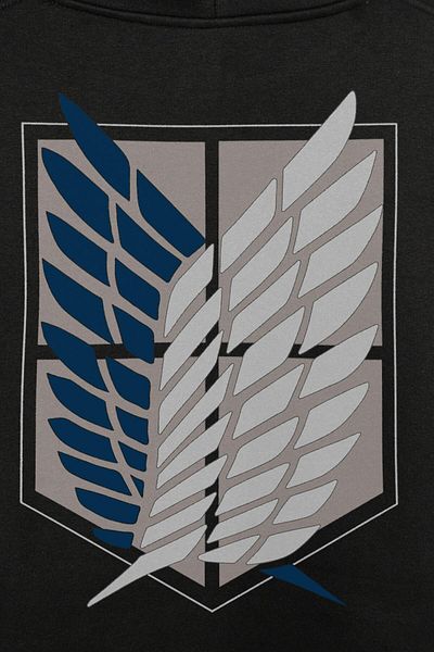 Kendim Seçtim Hanorac cu glugă unisex Attack On Titan Scout Symbol - imprimat față și spate