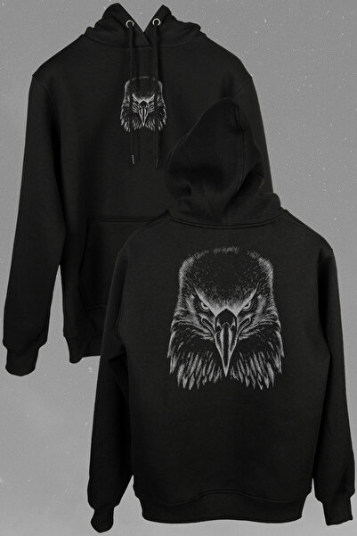 Kendim Seçtim Світшот з принтом Kartal Kafa Black Eagle Head спереду і ззаду,...