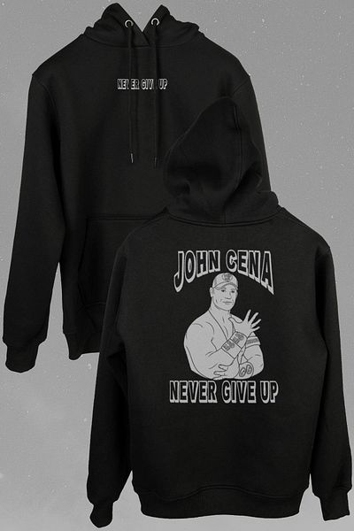 Kendim Seçtim John Cena Never Give Up Wwe Αμερικάνικη πάλη εμπρός και πίσω Φούτερ με στάμπα Unisex Φούτερ με κουκούλα