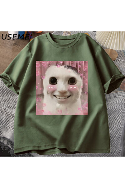 Drippy Мајица са натписом Goofy Cat Meme Dank Cursed Weirdcore Cringey мајица...