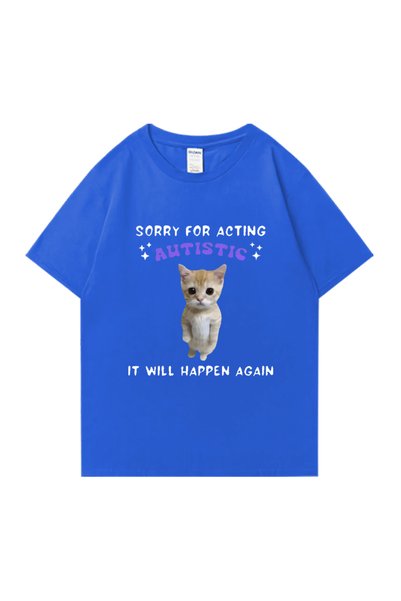 Drippy Vruća rasprodaja Autizam mačka Smešni grafički print T-shirt Muškarci ...