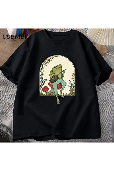 Drippy تي شيرت قطني لطيف من Cottagecore للرجال - تصميم فطر البانجو