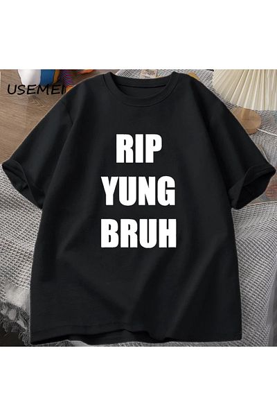 Drippy Tricou YUNG BRUH Rip - Lil Tracy Meme Peep, tricou amuzant de vară din bumbac