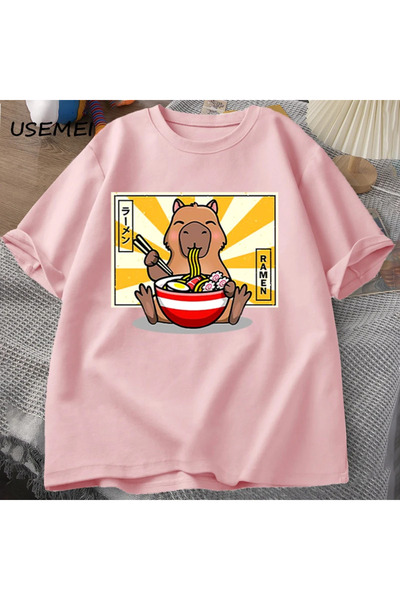 Drippy Tricou casual pentru bărbați din bumbac Capybara - mânecă scurtă, modu...