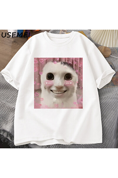 Drippy Tricou Goofy Cat Meme - Cămașă Dank Cursed Weirdcore Cringey pentru bă...