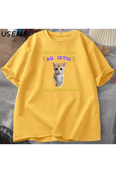 Drippy Izvini, autističan mačka Sa deznom Grafika T-shirt - Smešni meme har