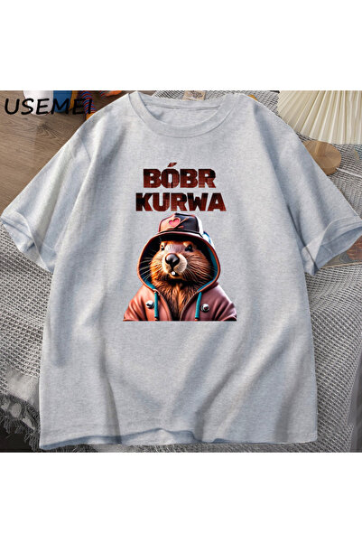 Drippy Unisex muška T-shirt - Adam Bober Beaver Boberek, Pamuk , crtani grafik