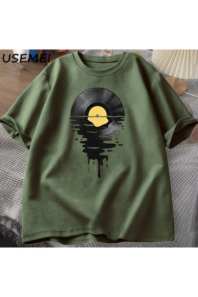 Drippy Sunset Vintage Music Lover T-shirt - Vinil, Cool, za DJ učitelja muzike