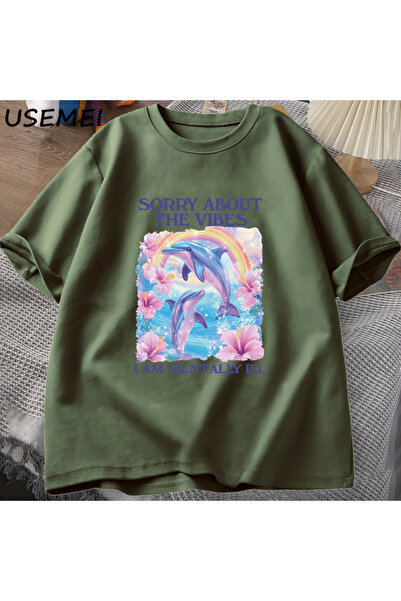 Drippy Tricou unisex din bumbac Sorry Vibes - Silly Weird, Funny Mental Design