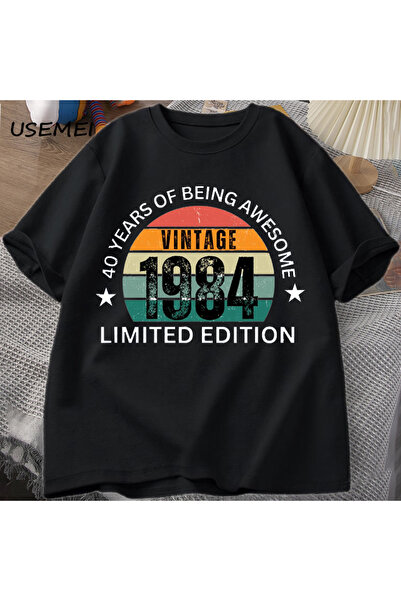 Drippy Tricou pentru bărbați pentru 40 de ani de naștere, fabricat în 1984, t...