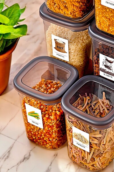 welcomein 6-Piece Square Food Storage Set with 1200ml Capacity - Hard Cover and Sticker Gift