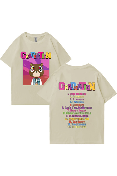 Drippy Ανδρικό γυναικείο μπλουζάκι Kanye West Graduation Graphic - Μεγάλο μέγεθος, Κλασικό, Κοντό