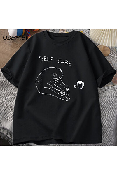 Drippy Retro Cottagecore Smiješna Žaba Štampano T-shirt - Žene Muškarci Letnj...