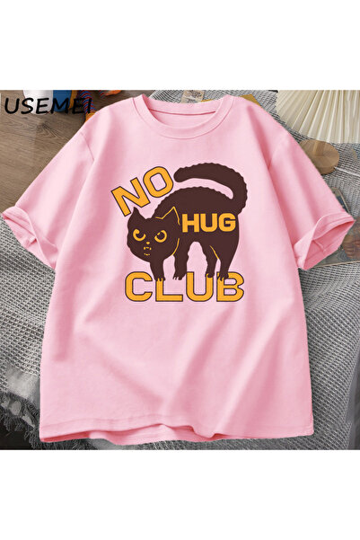 Drippy Hug Club Black mačka Holiday T-shirt - Pamuk, kratki rukav