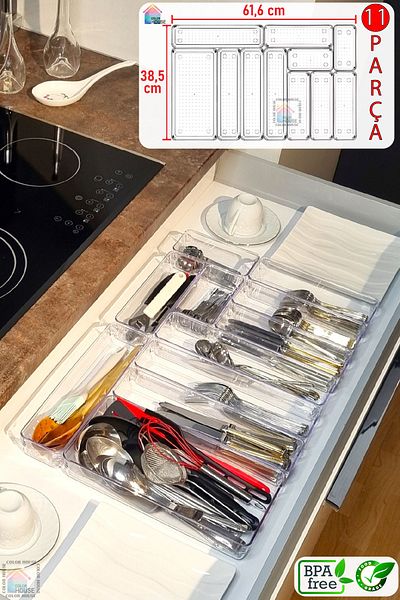 color house New Set of 11 Modular Organizer with Drawer and Spoon Holder in Kitchens