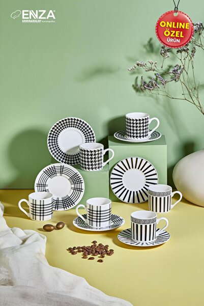 Enza Hatır 6'lı Porselen Fincan Takımı