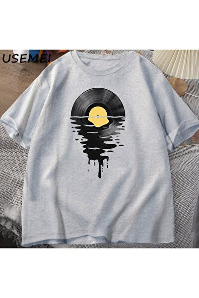 Drippy Sunset Vintage Music Lover T-shirt - Vinil, Cool, za DJ učitelja muzike